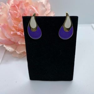 Vintage 80’s purple & gold earrings